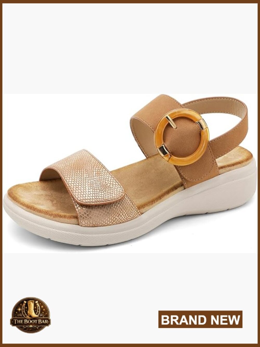 Women's Walking Sandals with Arch Support, Open Toe, Wedge Summer Shoes